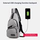 thumbnail image 5 of Mochila Pecho Cruzada Impermeable Multiuso con Puerto de Carga USB y Orificio para Auriculares, Correa Ajustable, Bolso Pecho de Gran Capacidad para Viajes Senderismo Oficina, Negro., 5 of 6