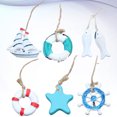 thumbnail image 6 of Voiceine 6pcs Nautical Wall Ornaments Ship Wheel Swimming Ring Beach Coastal Wall Ornaments Nautical Gifts for Office Shop Room Home, 6 of 10