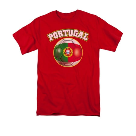 Portugal Flag T-shirt - Portugal Pride Soccer Ball Flag Adult T-Shirt