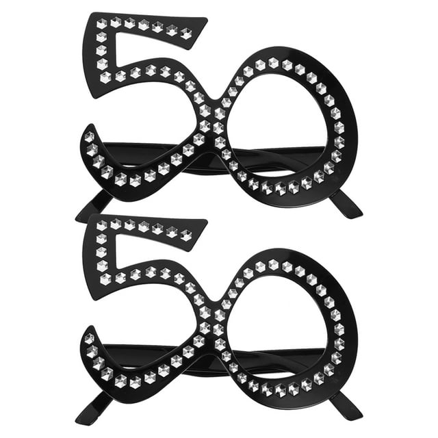 2 pares de gafas número 50, gafas de cumpleaños, elegantes accesorios para cabina de gafas