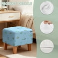 thumbnail image 7 of SCRAWLGOD Easter Egg Spot Engineering Vehicle Pattern Blue Ottoman Slipcover, Breathable Footrest Sofa Protection Washable Covers for Footstool with Stretch Bottom for Pets, 7 of 7