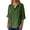 D Green, variant on Linen Tops for Women Summer V Neck 3/4 Length Sleeve Womens Tops with Button Roll-Up Sleeve Casual Loose Fit Blouses Black L