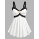 thumbnail image 1 of Tank Top de Talla Extra con Escote Pico de Dos Tonos Rosegal  Camisetas sin mangas de talla grande, 1 of 5