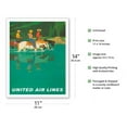 thumbnail image 2 of Rocky Mountains - Horseback Riders - United Air Lines - Vintage Airline Travel Poster by Stan Galli c.1960s - Fine Art Matte Paper Print (Unframed) 11x14in, 2 of 4