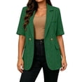 thumbnail image 2 of Hilenly Short Sleeve Blazers for Women Open Front Suit Jackets Lightweight Blazer for Work Casual, 2 of 8