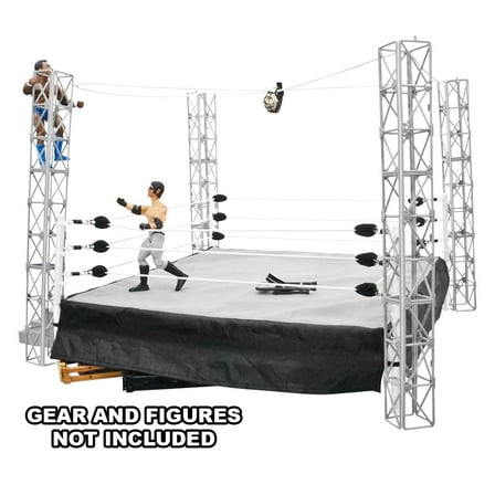 Wrestling Ring for WWE & AEW Action Figures & Highwire War Playset