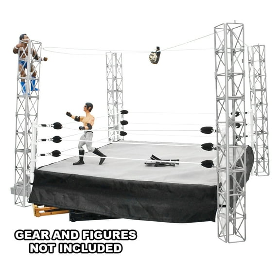 Wrestling Ring for WWE & AEW Action Figures & Highwire War Playset