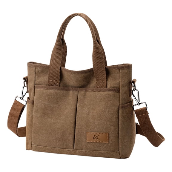 HGIEYS Women's Small Canvas Tote Purses Casual Multi-pocket Shoulder Crossbody Bag Everyday Handbags