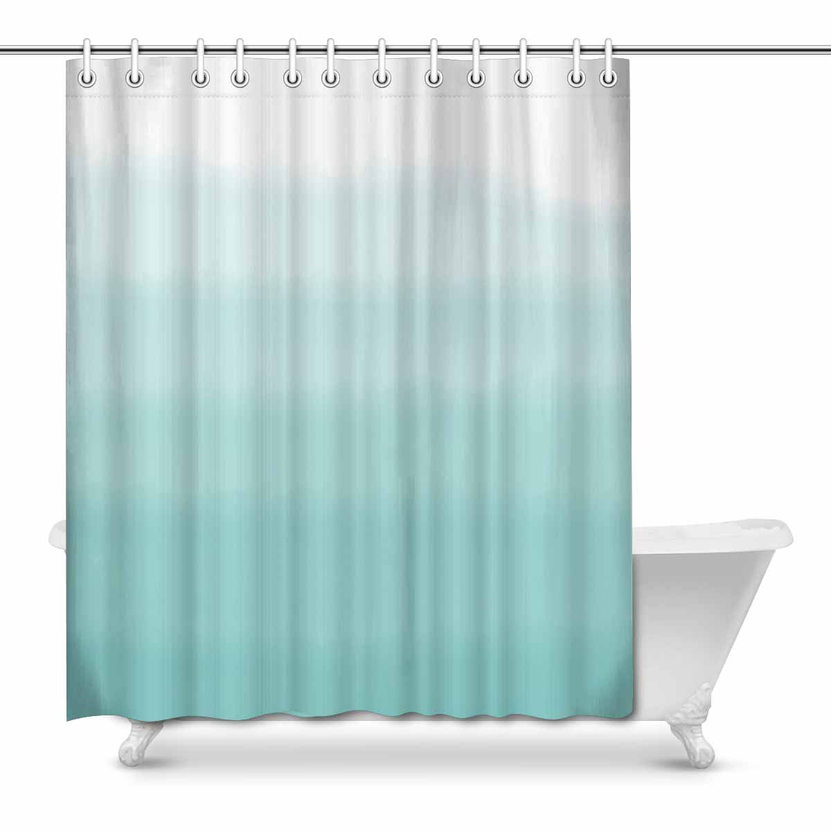 Mkhert Abstract Turquoise Green Ombre, Blue And Green Ombre Shower Curtain