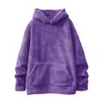 thumbnail image 4 of Donemore Men's Autumn Winter Fleece-Lined Hooded Sweatshirt Warm Solid Color Casual Style Winter Comfort Cold Weather Essentials, 4 of 8