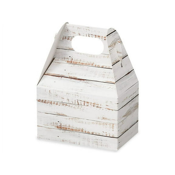 6 PK, Distressed Wood Mini Gable Boxes, 4 x 2.5 x 2.5" For Gifts, Baskets, Plants & Arrangements