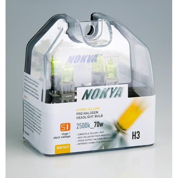 Nokya NOK7615 Ampoule de Phare Pro Série H3 Halogène; Hyper Jaune; 2500K; Lot de 2