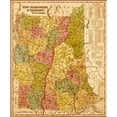 thumbnail image 2 of Vintage Maps 12x14 Black Modern Framed Museum Art Print Titled - New Hampshire and Vermont 1844, 2 of 4