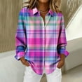 thumbnail image 3 of Qulqfy Womens Button Down Shirt Casual Plaid Long Sleeve Shirts Checkered Collared Shirts Tops for Women Trendy, 3 of 8