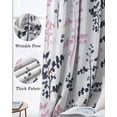 thumbnail image 3 of Grey Pink Botanical Blackout Curtains for Bedroom Living Room Darkening Curtains 90 Inch Watercolor Spring Floral Summer Leaf Black Out Window Curtain Privacy Window Treatment Drapes 52"x90"x2, 3 of 9