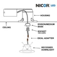 thumbnail image 5 of NICOR Lighting 5/6-Inch Dimmable 800-Lumen 2700K LED Downlight Retrofit Kit for Recessed Housings, White Trim (DLR56-3008-120-2K-WH), 5 of 10