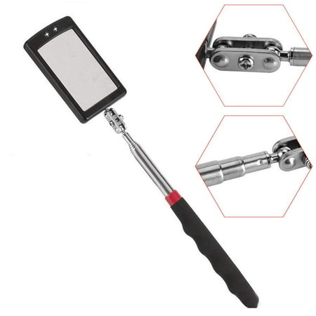 

Telescoping Inspection Mirror LED Warm Lighted Flexible - 360 Swivel for Extra Viewing Dead Angle Line of Sight Obstacle Area