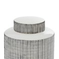 thumbnail image 5 of CosmoLiving by Cosmopolitan 13", 11"H White Ceramic Striped Decorative Jars, 2-Pieces, 5 of 9