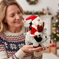 thumbnail image 5 of Animated Santa Riding Reindeer Plush Toy Singing Dancing Electric Stuffed Doll for Christmas Decoration(Grey-20cm), 5 of 6