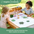 thumbnail image 4 of Guidecraft Acadia Outdoor Art Table and Stool Set: Acacia Wood Arts & Crafts Table w/ Storage Paper Roll & Paint Cups Multi Purpose Kids Picnic Table, 4 of 10