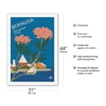 thumbnail image 2 of Bermuda in Oleander Time - Vintage Travel Poster by Adolph Treidler c.1952 - Fine Art Rolled Canvas Print 27in x 40in, 2 of 4