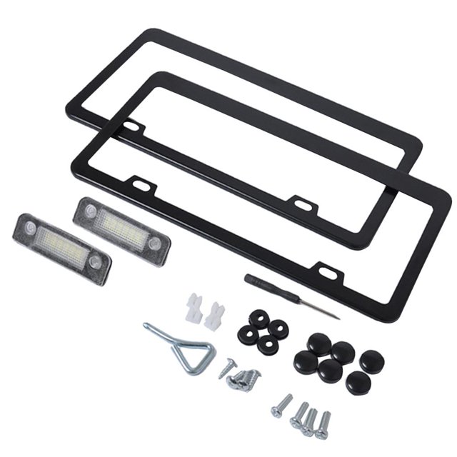 Luz de Matrícula Trasera de Coches shamjiam 2pcs 24V con marco de acero inoxidable