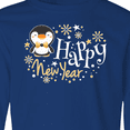 thumbnail image 4 of Inktastic Happy New Year with Cute Penguin Long Sleeve Youth T-Shirt, 4 of 5