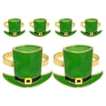 thumbnail image 2 of 6 servilleteros irlandeses verdes con diseño de sombrero de San Patricio, con hebillas de metal para decoración de mesas, fiestas y restaurantes, 2 of 8