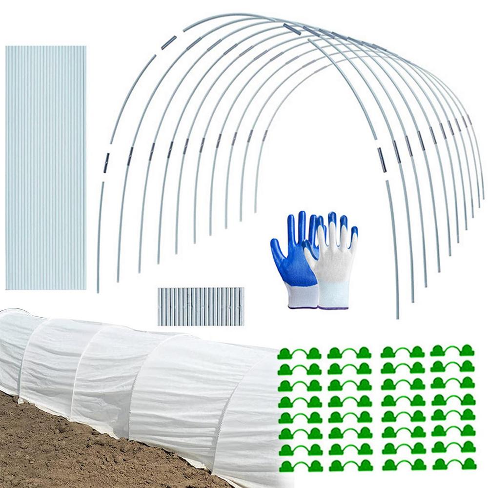 Laideyi Greenhouse Hoops 17in DIY Hoops Grow Tunnel Row Cover Garden Hoops 115PCS Fiberglass Rod