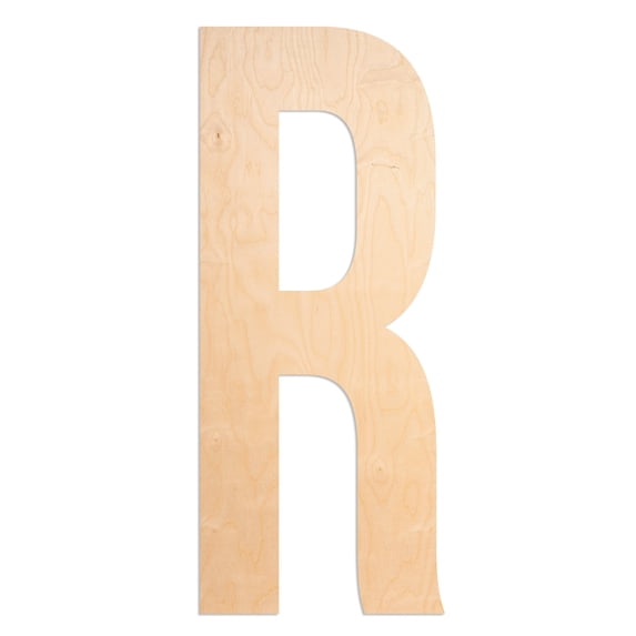 18 In. Letter R, Unfinished Market Monogram Wood Letter. For your DIY Decor such as Door Hanger, Wall Decor, Alphabet for Birthday, Wedding (R)