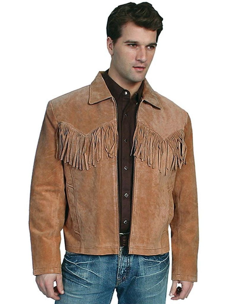 Scully Western Jacket Mens Frontier Zip Front Fringe Brown 518-63 ...