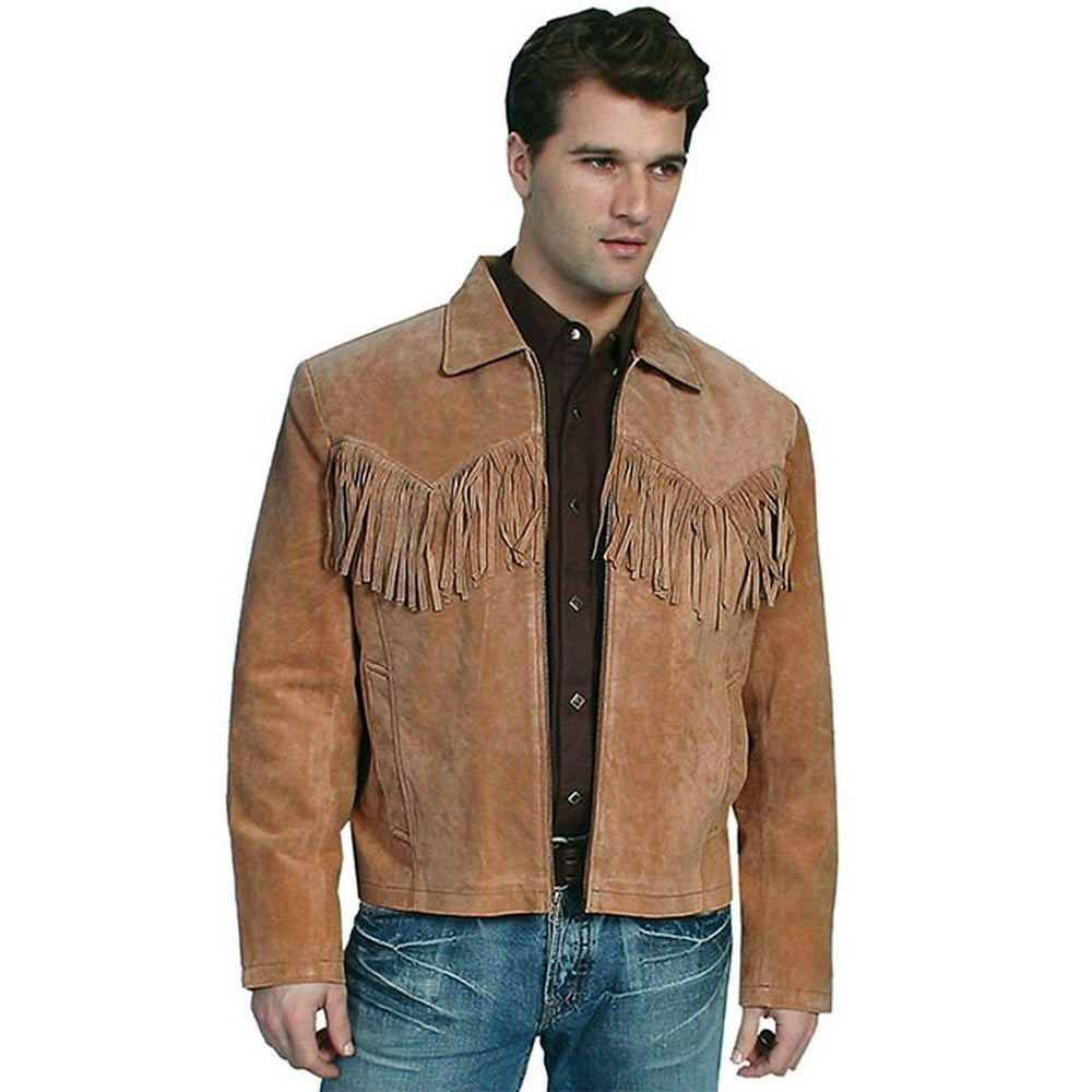 Scully Leather - Scully Western Jacket Mens Frontier Zip Front Fringe ...