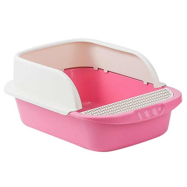 Caja de arena semiabierta perfecl para animales pequeños 45 cm x 30 cm x 18 cm Rosado