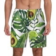 thumbnail image 3 of Uemuo Watercolor Green Tropical Pattern Mens Swim Trunks Quick Dry Board Shorts with Mesh Lining, Stretch Beach Shorts Quick Dry No-Chafing Board Shorts-Small, 3 of 9