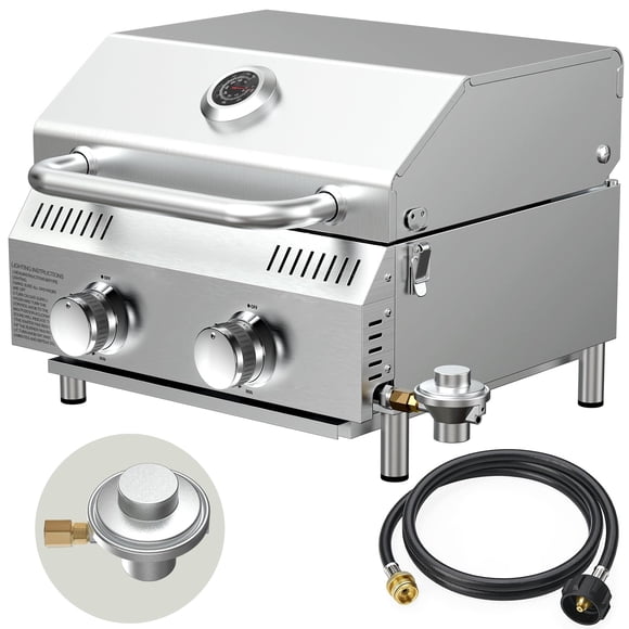 Parrilla BESTFIRE de 2 quemadores 20.000 BTU de acero inoxidable