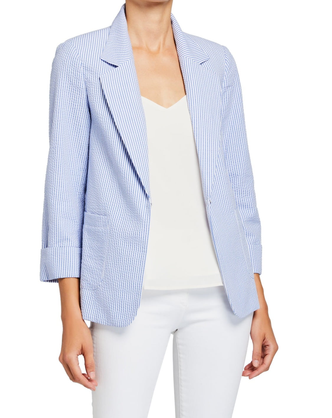 Tahari By ASL Womens Blazer Stripe 