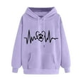 thumbnail image 2 of Elvqul Sweatshirts for Women Printed Hoodies Pullover Hooded Long Sleeve Fashion Juniors Tops, 2 of 3