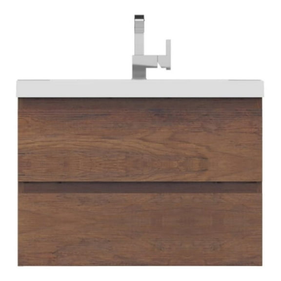 Alya Bath Paterno 30" Modern Wood Wall Mounted Bathroom Vanity in Rosewood Brown