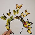 thumbnail image 4 of opolski Women Performance Hair Hoop Dressing Exaggerated Simulation Butterflies Decor Headband Party Wedding Colorful Headpiece Multicolor, 4 of 8