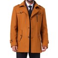 thumbnail image 1 of Abrigo de media longitud INSPIRE CHIC para hombre, abrigo de invierno con cremallera y un solo botón, abrigo de negocios con cuello de bufanda, tamaño S, marrón caramelo, 1 of 6