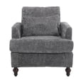 thumbnail image 2 of Modern Upholstered Accent Chair, Chenille Armchair with Pillow, Soft Reading Living Room Side Chair, Single Sofa with Wood Frame for Bedroom Living Room Apartment, Gray, 2 of 9