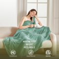 thumbnail image 2 of Heat Blanket \uDx\uD Throw Soft Flannel & Sherpa Reversible Electric Blanket with Heat Settings Timer Setting and Hours Auto-Shut Off, 2 of 7