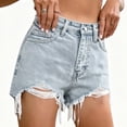 thumbnail image 2 of Wuphunn Shorts for Women Ripped Jeans Womens Baggy Shorts Women Shorts for Women Trendy Summer Shorts Casual Shorts for Women Boho Pants for Women Comfy Shorts for Women Light Blue XXXL, 2 of 7