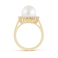 thumbnail image 2 of ANGARA South Sea Cultured Pearl Ring with Floral Halo in 14K Yellow Gold for Women | June Birthstone, Birthday, Anniversary, Jewelry Gift for Women | Pearl Ring, 2 of 8