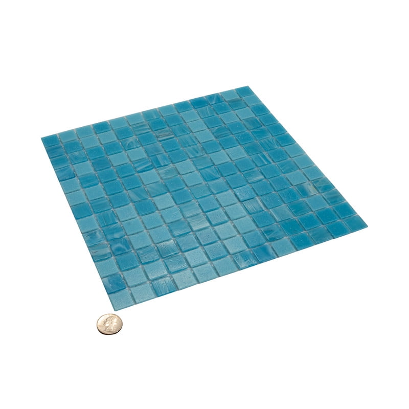 Mingles 12 in. x 12 in. Glossy Arctic Blue Glass Mosaic Wall and Floor Tile (20 sq. ft./case) (20-pack)