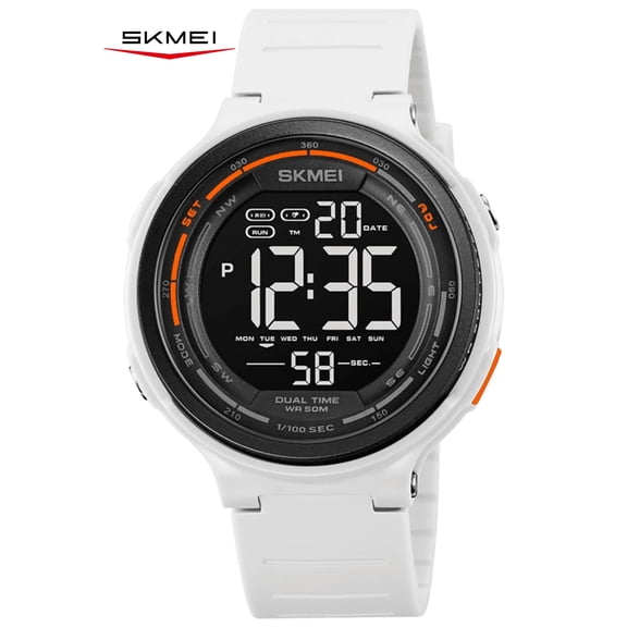 SKMEI Men's Digital Sports Watch Large Face Waterproof Wrist Watches for Men with Stopwatch Alarm El Noctilucent