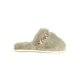 thumbnail image 1 of Women's Cuban Chain Round Toe Faux Fur Loafer Flats 20558, 1 of 4