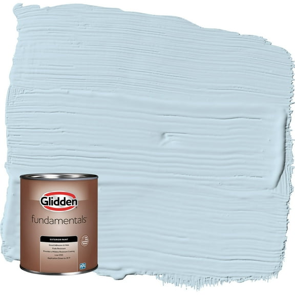 Glidden Fundamentals Blue Pearl / Blue Flat Exterior Paint, 1 Quart