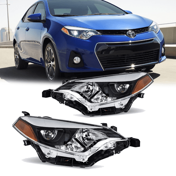 Top Gear Motors Halogen Headlight Assembly Pair for 2014–2016 Toyota Corolla Left and Right
