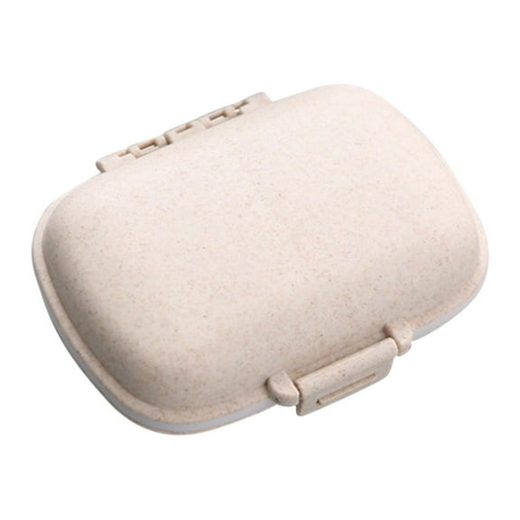 1Pack Travel Pill Organizer Box, Portable Pill Case, Pill Box Dispenser, with 8 Compartments for Different Medicines, Beige
